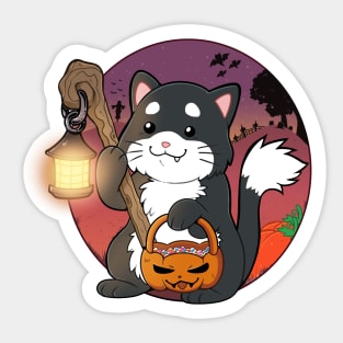 Halloween trick or treat cat Sticker